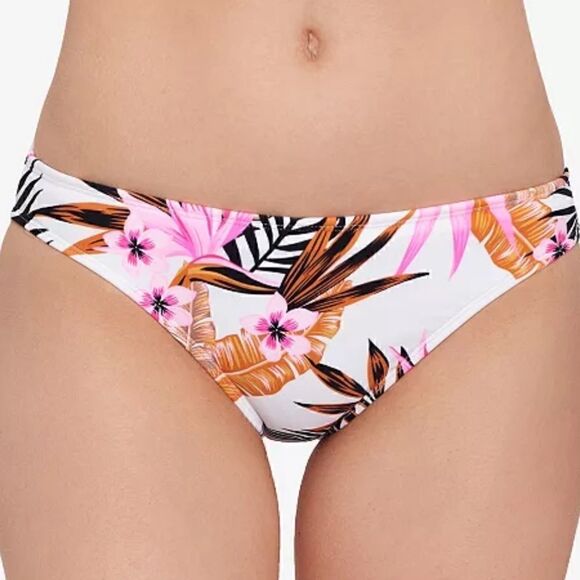 SALT + COVE Women's Tropic Time Printed Cinch-Back Bikini Bottoms, swimsuit S - Picture 1 of 9